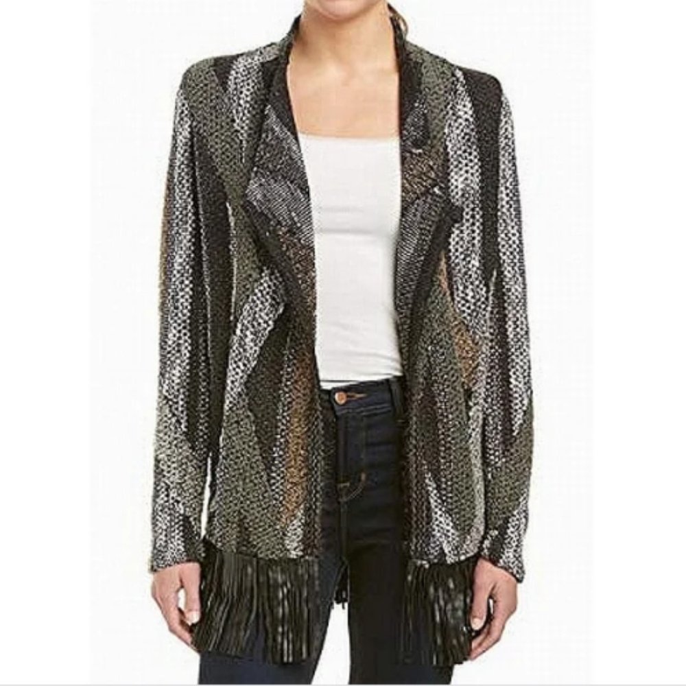 Nic+Zoe fringe cardigan sweater jacket